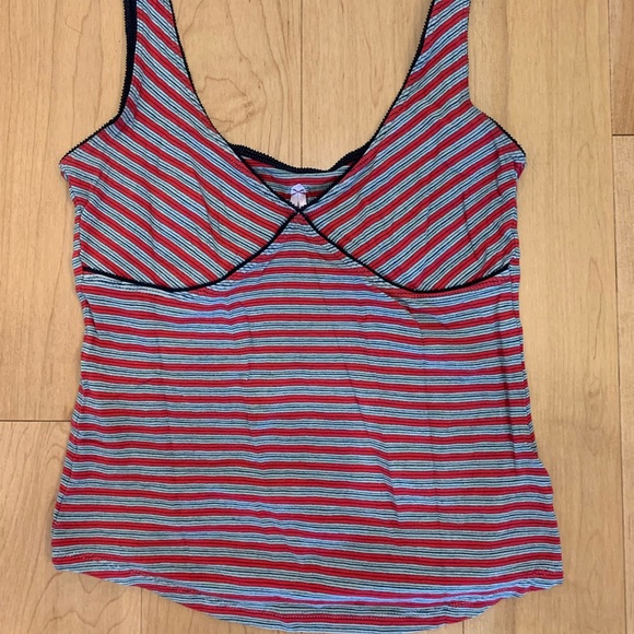 Grey and red striped Free People tank - Picture 1 of 7